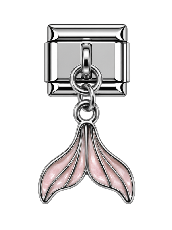 Blush Tide Whale Tail Italian bracelet Charm
