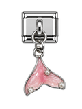 Blush Wave Whale Tail Italian Bracelet Charm
