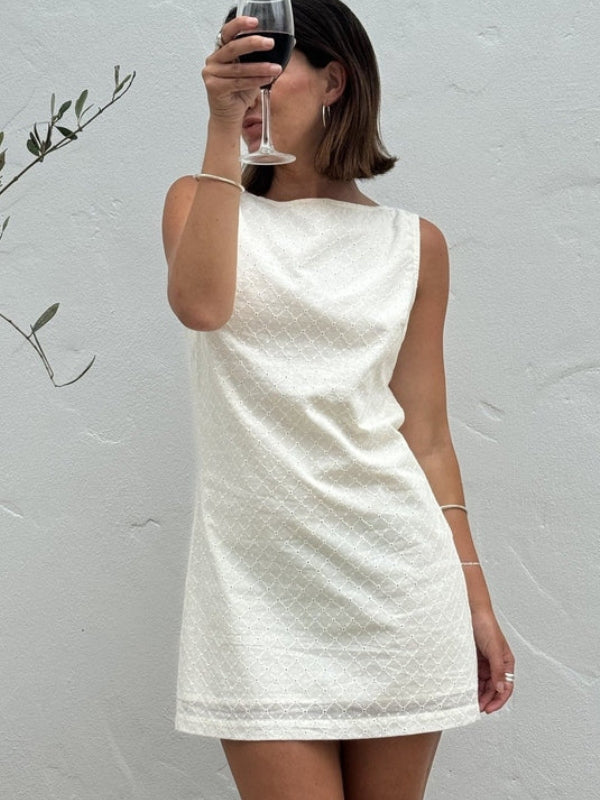 RHYTHM PORTO EYELET MINI DRESS