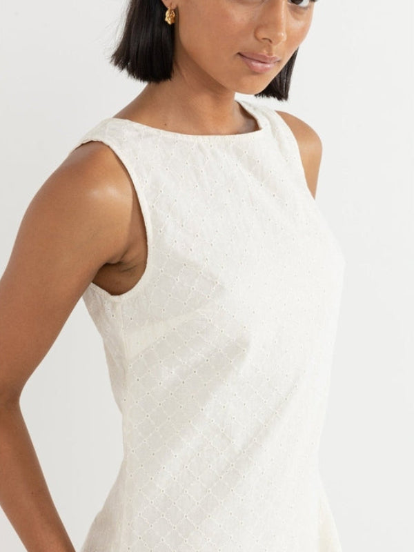 RHYTHM PORTO EYELET MINI DRESS