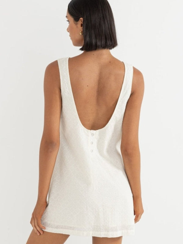 RHYTHM PORTO EYELET MINI DRESS