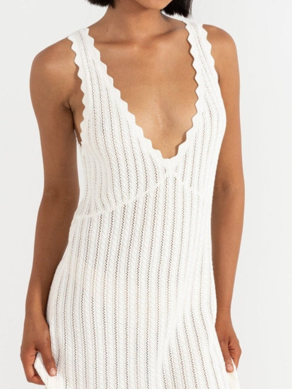RHYTHM SCALLOP KNIT MAXI DRESS