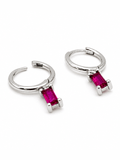 FUCHSIA CURRENT HOOP EARRINGS
