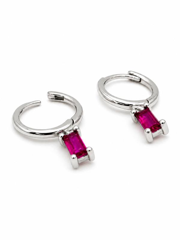 FUCHSIA CURRENT HOOP EARRINGS