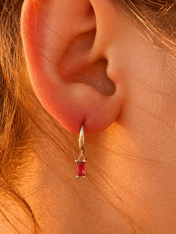 FUCHSIA CURRENT HOOP EARRINGS