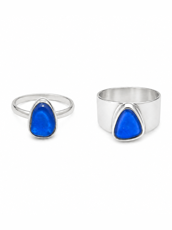 HANDMADE SEAGLASS SIGNET RING