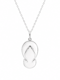 AUSSIE SILVER THONG PENDANT NECKLACE