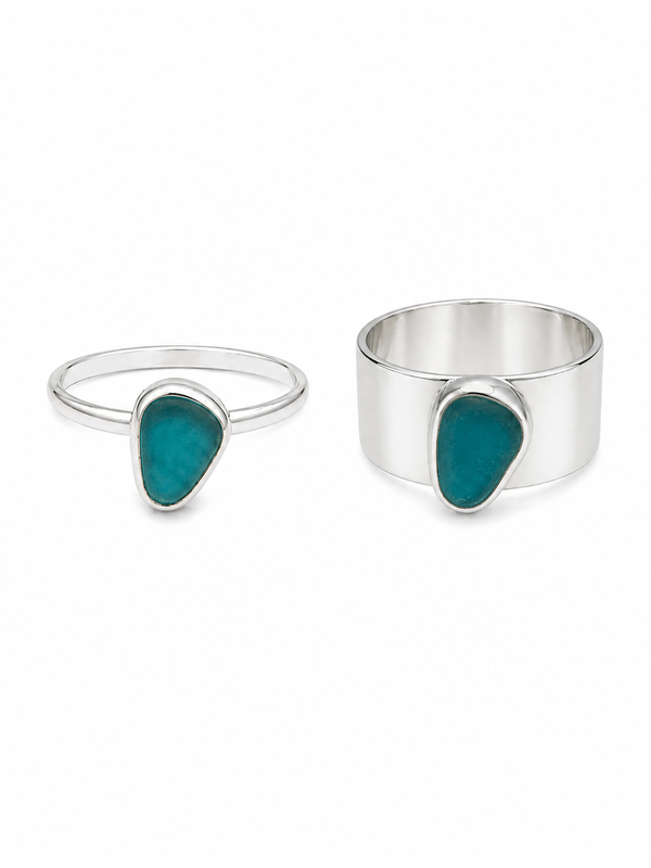 HANDMADE SEAGLASS SIGNET RING