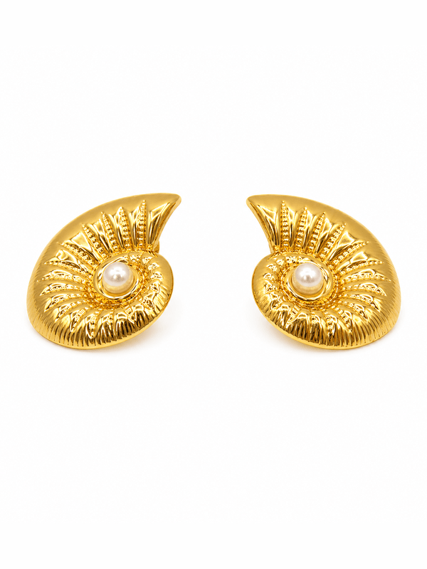 OCEAN MUSE SPIRAL STUD EARRING