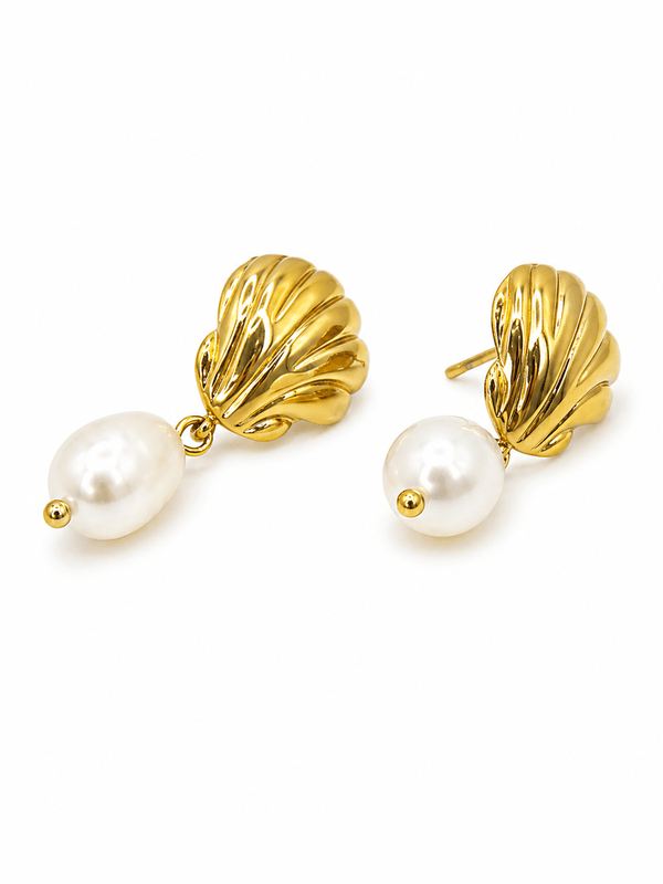 MERMAID SHELL STUD EARRINGS