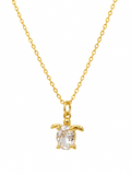 CRYSTAL SEA TURTLE GOLD NECKLACE