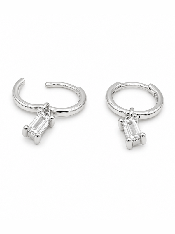 CLEAR CURRENT HOOP EARRINGS