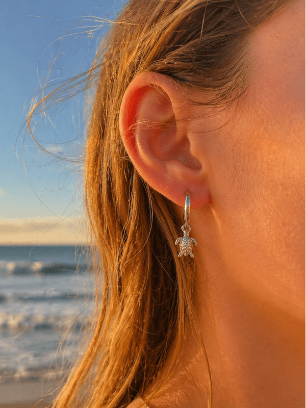 LOW TIDE TURTLE HOOP EARRINGS