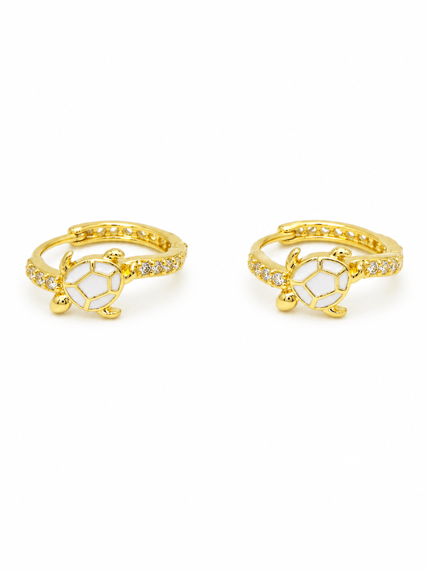 IVORY TURTLE HOOP EARRINGS
