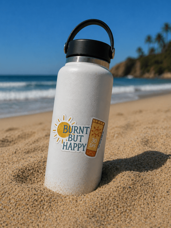 SALT WATER SURF CO – VINYL STICKERS BURNT BUT HAPPY