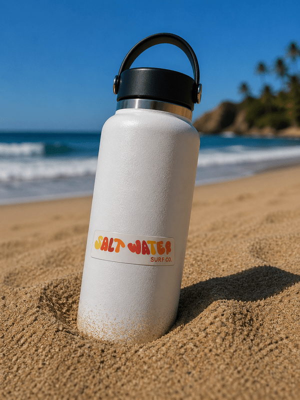 SALT WATER SURF CO – VINYL STICKERS LOGO (ORANGE)
