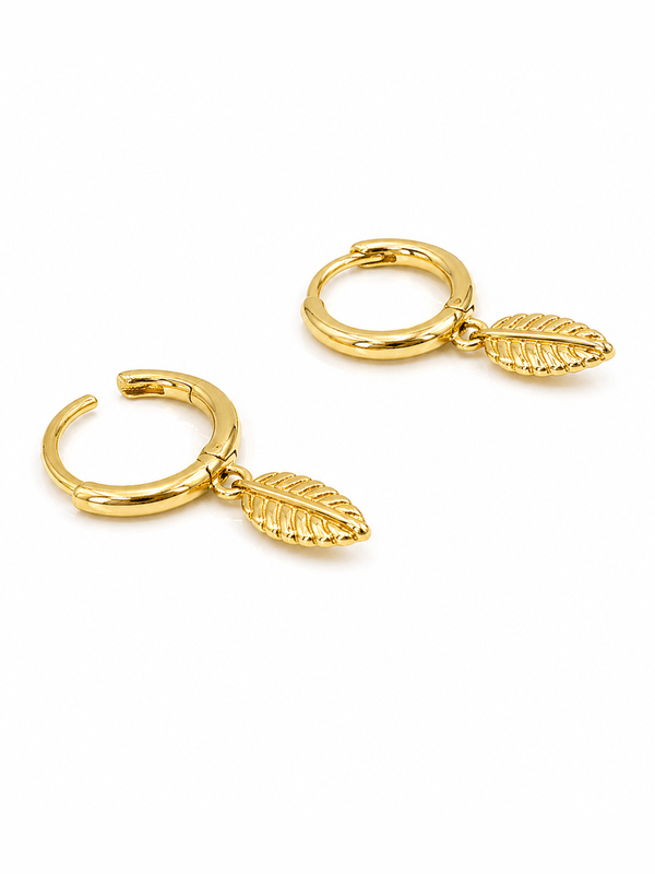 WHISPER LEAF HOOP EARRING