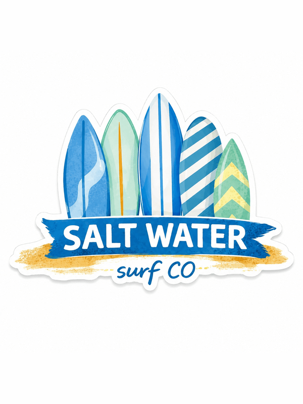 SALT WATER SURF CO – VINYL STICKERS SURFBOARD
