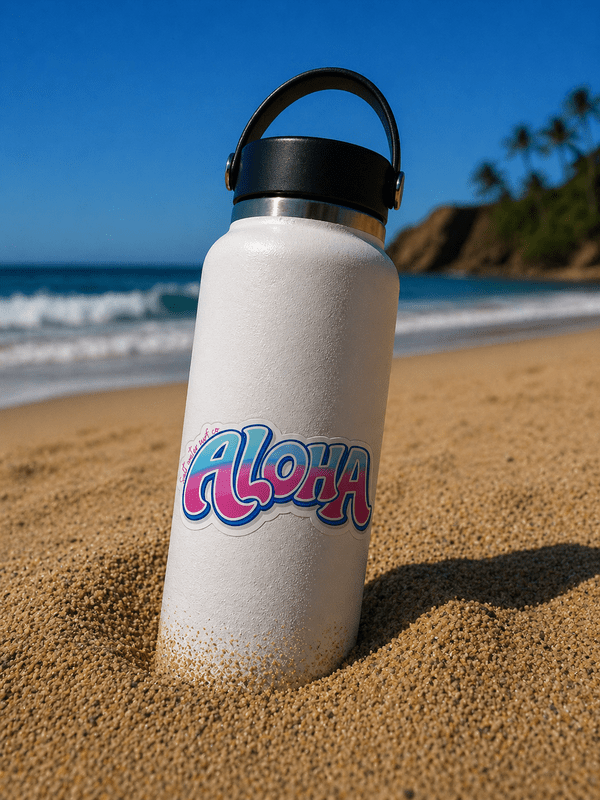 SALT WATER SURF CO – VINYL STICKERS ALOHA (PINK)