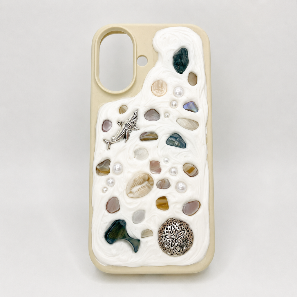 COASTAL HANDMADE SHELL IPHONE 16 PHONE CASE