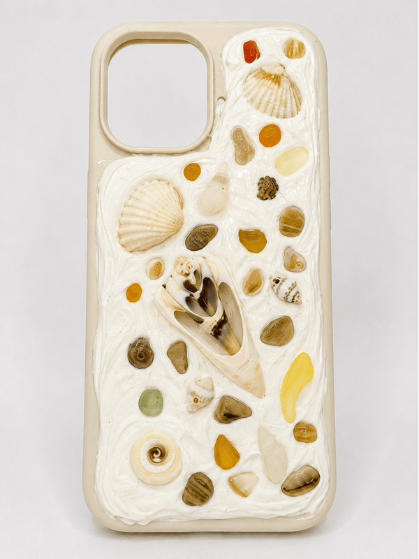 COASTAL HANDMADE SHELL IPHONE 15 PHONE CASE