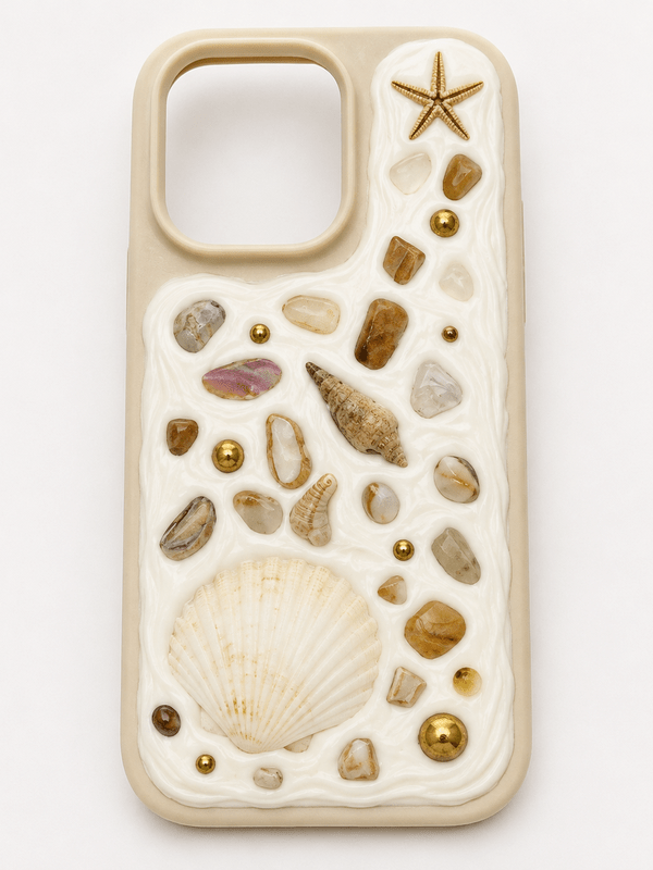 COASTAL HANDMADE SHELL IPHONE 15 PRO PHONE CASE