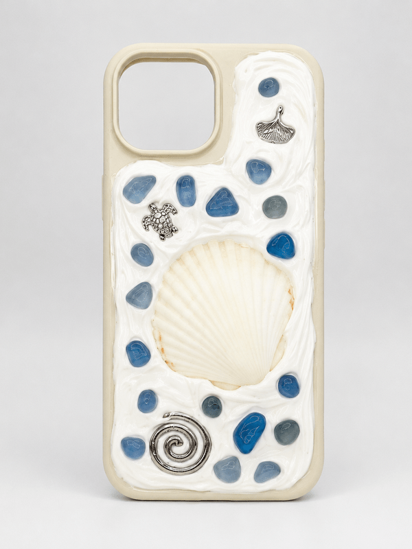 COASTAL HANDMADE SHELL IPHONE 15 PHONE CASE