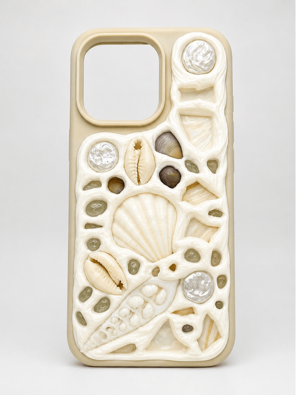 COASTAL HANDMADE SHELL IPHONE 15 PRO PHONE CASE