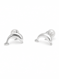 WAVE CREST DOLPHIN STUD EARRINGS