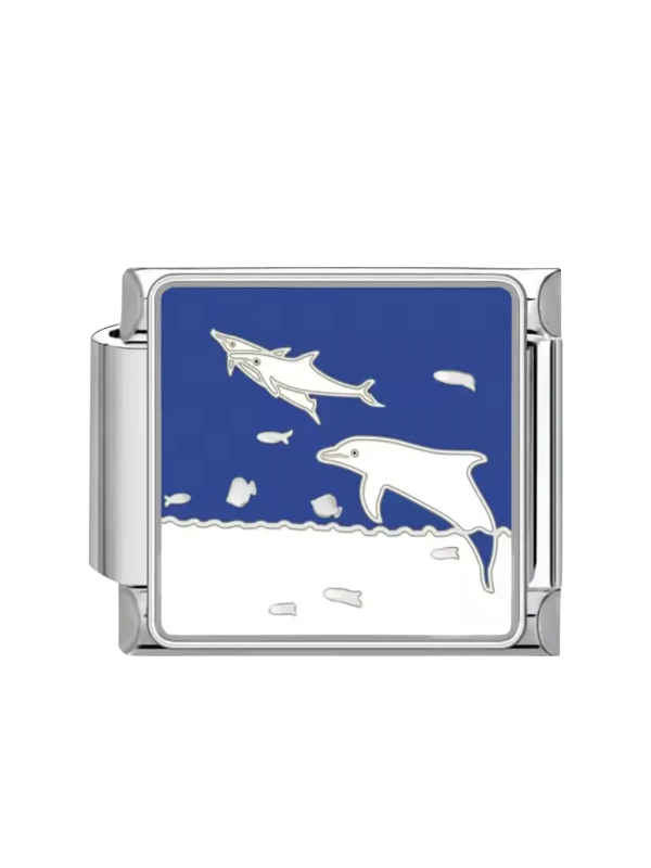 Deep Sea Dolphin Italian Bracelet Charm
