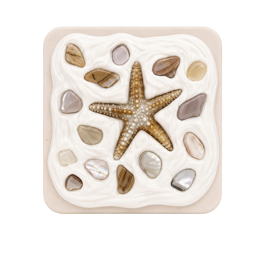 COASTAL HANDMADE SHELL COMPACT MIRROR