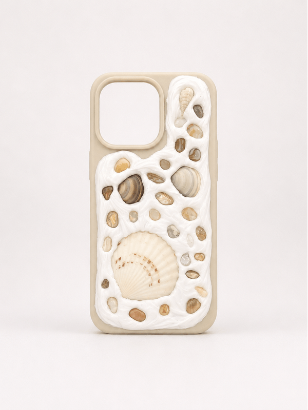 COASTAL HANDMADE SHELL IPHONE 15 PRO PHONE CASE
