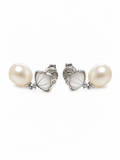 PEARL FLOWER STUD EARRINGS