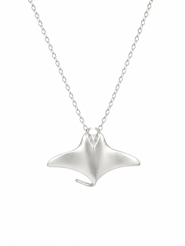 LARGE MANTA RAY NECKLACE SHINY / MATT