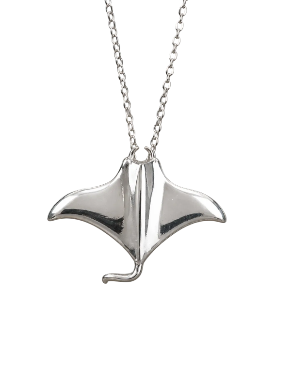 LARGE MANTA RAY NECKLACE SHINY / MATT