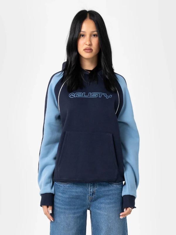 RUSTY BLACK SPLICE OVERSIZED FLEECE HOODIE