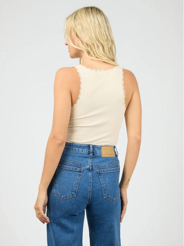 ALL ABOUT EVE WASHED RIB LACE TANK