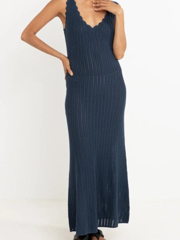RHYTHM SCALLOP KNIT MAXI DRESS