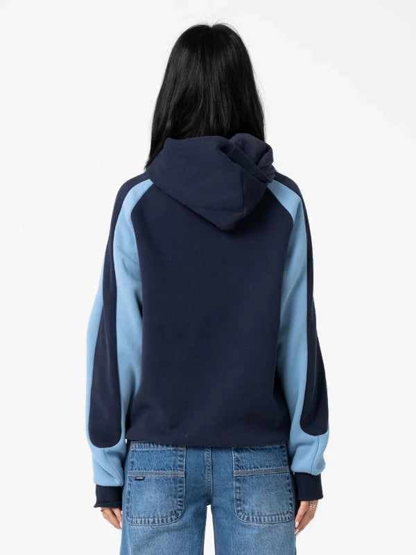 RUSTY BLACK SPLICE OVERSIZED FLEECE HOODIE