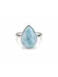 Large Larimar Teardrop Statement Ring