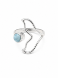Larimar Whale Tail Ring