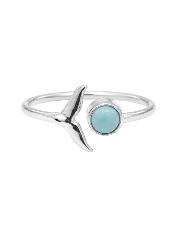 Larimar Whale Tail Ring