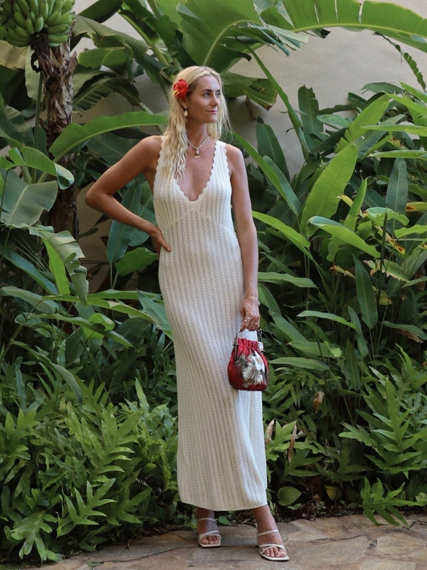 RHYTHM SCALLOP KNIT MAXI DRESS