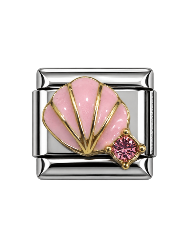 Pink Sunset Shell Italian Bracelet Charm
