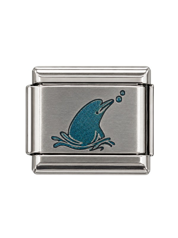 Playful Dolphin Italian Bracelet Charm