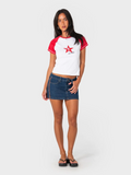 Rusty Flip Mommy Low Rise Mini Denim Skirt