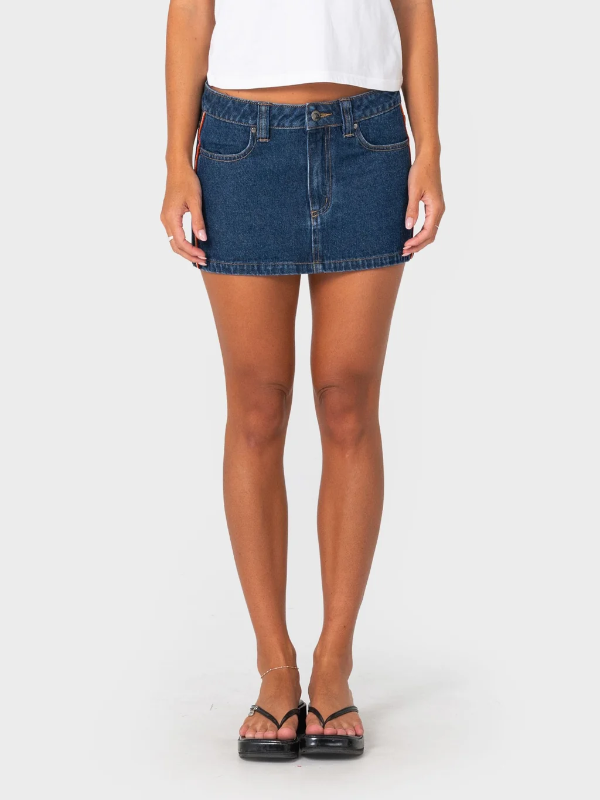 Rusty Flip Mommy Low Rise Mini Denim Skirt