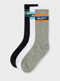 Rusty Pit Crew Mid Calf 3-Sock Pack