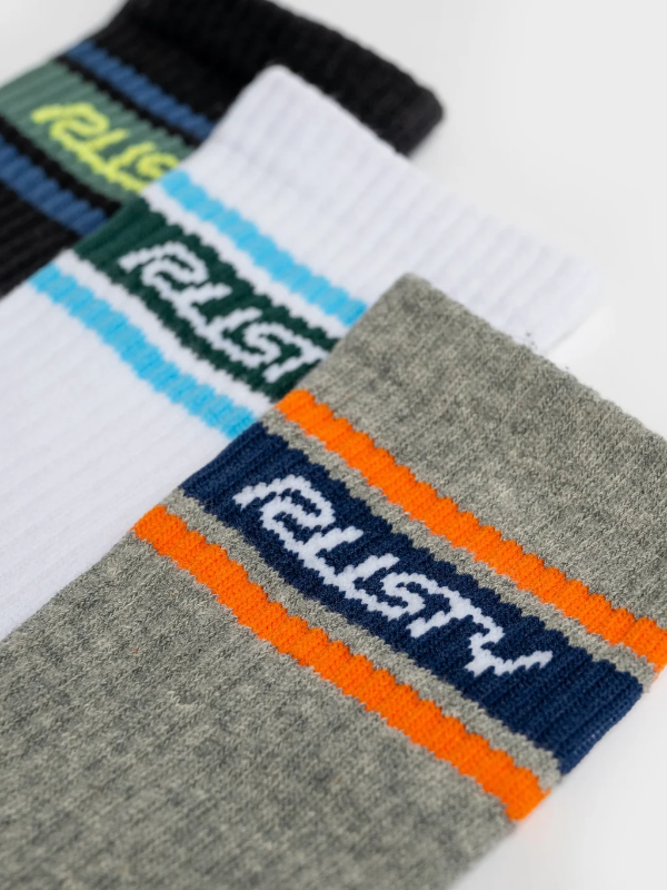 Rusty Pit Crew Mid Calf 3-Sock Pack