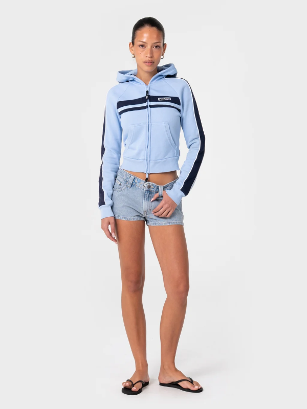 Rusty Retro Lines Zip Through Fleece Hoodie